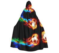 LGHHGY Disfraz de Halloween con capucha y estampado de dragón de fuego de fútbol, perfecto para fiestas, carnavales, exposiciones de cómics y mucho más