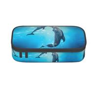 LGHHGY Estuche con estampado de calavera de azúcar, organizador de bolígrafos multiusos, bolsa de papelería portátil para escuela, oficina y viajes, Patrón Kiss Dolphin Tale, Talla única, Mochila