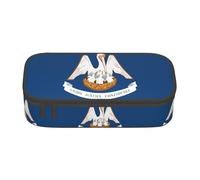 LGHHGY Estuche para lápices con estampado de bandera rusa, organizador de bolígrafos multiusos, bolsa de papelería portátil para escuela, oficina y viajes, Bandera del estado de Louisiana, Talla única