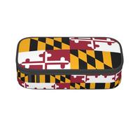 LGHHGY Estuche para lápices con estampado de bandera rusa, organizador de bolígrafos multiusos, bolsa de papelería portátil para escuela, oficina y viajes, Bandera del estado de Maryland, Talla única