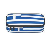 LGHHGY Estuche para lápices con estampado de bandera rusa, organizador de bolígrafos multiusos, bolsa de papelería portátil para escuela, oficina y viajes, Bandera griega, Talla única, Mochila escolar