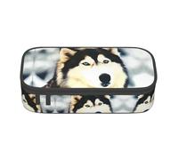 LGHHGY Estuche para lápices con estampado de caballos, organizador de bolígrafos multiusos, bolsa de papelería portátil para escuela, oficina y viajes, Husky siberiano, Talla única, Mochila escolar
