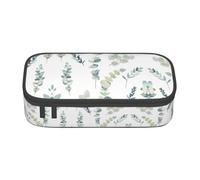 LGHHGY Estuche para lápices con estampado de caballos salvajes, organizador de bolígrafos multiusos, bolsa de papelería portátil para escuela, oficina y viajes, Ramita de vegetación natural blanca