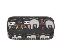 LGHHGY Estuche para lápices con estampado de faisán que atrapa perros, organizador de bolígrafos multiusos, bolsa de papelería portátil para escuela, oficina y viajes, Lindo perezoso, Talla única