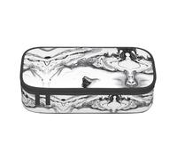 LGHHGY Estuche para lápices con estampado de faisán que atrapa perros, organizador de bolígrafos multiusos, bolsa de papelería portátil para escuela, oficina y viajes, Mármol blanco y negro., Talla