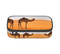 LGHHGY Estuche para lápices con estampado de peces de natación, organizador de bolígrafos multiusos, bolsa de papelería portátil para escuela, oficina y viajes, Camello de arena del desierto, Talla