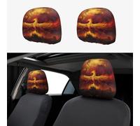 LGHHGY Juego de fundas universales para reposacabezas de coche con estampado de fénix, 2 piezas, suave y elástico, protector de asiento para furgonetas, SUV, camiones