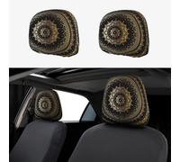 LGHHGY Juego de fundas universales para reposacabezas de coche con estampado de mandala caleidoscopio, 2 piezas, protector de asiento elástico suave para furgonetas, SUV, camiones