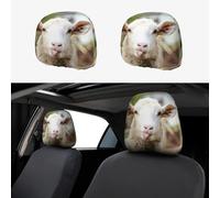 LGHHGY Juego de fundas universales para reposacabezas de coche, diseño de lengua de oveja traviesa, 2 piezas, suave y elástico, protector de asiento para furgonetas, SUV, camiones