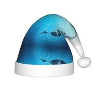 LGHHGY Kiss Dolphin Tale - Sombrero de Navidad con estampado de cuento de delfines para niños, sombrero de Papá Noel de felpa suave, gorro de vacaciones para Navidad, Año Nuevo, Halloween