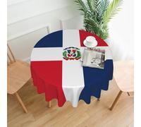 LGHHGY Mantel redondo con estampado de República Dominicana para mesas de comedor, café y oficina, perfecto para fiestas y decoración de picnic