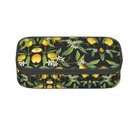 LGHHGY Rottweiler - Estuche para lápices con impresión de papel pintado, organizador de bolígrafos multiusos, bolsa de papelería portátil para escuela, oficina y viajes, Limón y flor, Talla única
