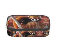 LGHHGY Rottweiler - Estuche para lápices con impresión de papel pintado, organizador de bolígrafos multiusos, bolsa de papelería portátil para escuela, oficina y viajes, Panda rojo, Talla única