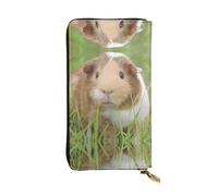 LGHHGY Slimfold - Cartera de piel con estampado artístico de caballos corriendo para mujer, elegante cartera larga plegable con bolsillo para monedas, Bonito conejillo de indias, Talla única