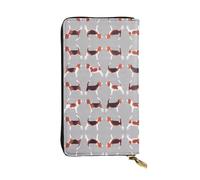 LGHHGY Slimfold - Cartera de piel con estampado de bandera irlandesa para mujer, elegante cartera de mano larga plegable con bolsillo para monedas, Patrones Beagle, Talla única