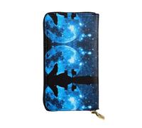 LGHHGY Slimfold - Cartera de piel con estampado de graffiti hip hop para mujer, elegante cartera larga plegable con bolsillo para monedas, Lobos, Talla única