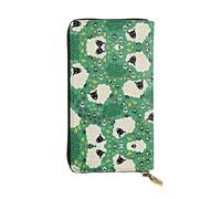 LGHHGY Slimfold - Cartera de piel con estampado de jirafa para mujer, elegante cartera de mano larga plegable con bolsillo para monedas, Linda oveja de dibujos animados, Talla única