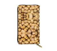 LGHHGY Slimfold - Cartera de piel con estampado de la bandera de Guatemala para mujer, elegante cartera larga plegable de tres pliegues con bolsillo para monedas, Patatas de jardín, Talla única