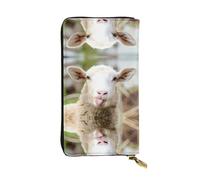 LGHHGY Slimfold - Divertida cartera de piel con diseño de lengua de oveja traviesa para mujer, elegante cartera de mano larga plegable con bolsillo para monedas, Divertida lengua de oveja traviesa