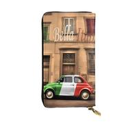 LGHHGY Slimfold Kiss Dolphin Tale - Cartera de piel con estampado de delfín para mujer, elegante cartera de mano larga plegable con bolsillo para monedas, Hermosa Italia, Talla única