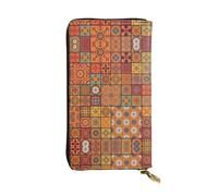 LGHHGY Slimfold Kiss Dolphin Tale - Cartera de piel con estampado de delfín para mujer, elegante cartera de mano larga plegable con bolsillo para monedas, Grupo de geométricos marroquíes, Talla única