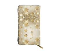 LGHHGY Slimfold Kiss Dolphin Tale - Cartera de piel con estampado de delfín para mujer, elegante cartera de mano larga plegable con bolsillo para monedas, Navidad de seda dorada, Talla única