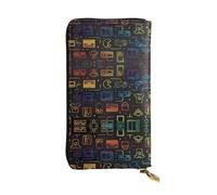 LGHHGY Slimfold Kiss Dolphin Tale - Cartera de piel con estampado de delfín para mujer, elegante cartera de mano larga plegable con bolsillo para monedas, Patrón de videojuegos, Talla única
