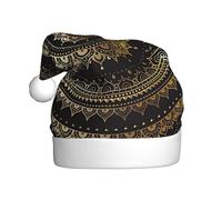 LGHHGY Sombrero de Navidad con estampado de mandala caleidoscopio para adultos, sombreros festivos para vacaciones, sombreros cómodos de Navidad, Año Nuevo, Papá Noel