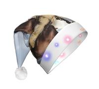 LGHHGY Sombrero de Navidad LED unisex - Caballos corriendo arte impreso vacaciones festivo sombrero para adultos, perfecto para fiestas y uso diario