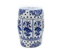 LGHQGHXF Taburete De Jardín De Cerámica, Taburete De Tambor con Motivo De Flores Chinaserie, Mesa Auxiliar Decorativa For Patio Interior Y Exterior, Soporte For Plantas Y Taburete Decorativo