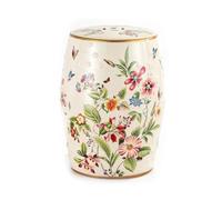 LGHQGHXF Taburete De Jardín De Cerámica, Taburete De Tambor De Cerámica Pintado A Mano, Taburetes Decorativos De Jardín, For Sala De Estar, Dormitorio, Balcón Y Patio(White)