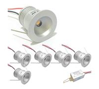 LGJEGD Kit iluminación for exteriores Mini foco LED empotrable 12 V y 1 W, IP65, bombilla de 25 mm, paquete de 6 unidades (Neutral white,30 degrees)