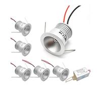 LGJEGD Mini luces LED Micro LED de 12 V, 1 W, IP65, foco 25 mm, kit iluminación, paquete 6, iluminación techo for exteriores (Cool white,120 degrees)