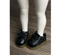 LGJFDL 1/6 Tamaño Doll Cute Body Shoes Small Boot for 45 cm Ball Jointed Dolls Accessories (White/Black) (Black)