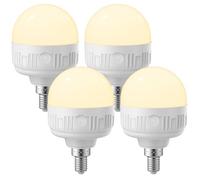 LGMCF Bombilla recargable E14 con mando a distancia, 8 W, batería regulable con función de temporización, 3 colores para lámparas no cableadas, luz de emergencia con magnético, 4 unidades