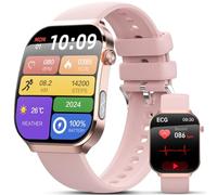 Lgnitek 2026 ECG+HRV Reloj Inteligente Mujer con BMI/Tension Arterial/Microchequeo, 2.2'' Pantalla Curva 3D Ultragrande Smartwatch con 24H Pulsómetro, Temperatura Corporal, Sueño, iOS Android