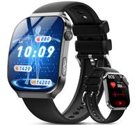 Lgnitek Reloj Presión Arterial con ECG+HRV/BMI/Acido Urico/Microchequeo, 2.2" 3D Pantalla Curva Smartwatch Hombre con 24/7 Pulsómetro Podómetro SpO2 Temperatura Monitor Sueño, para Android iOS