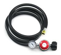 lgnovate Manguera reguladora de propano de PVC de alta presión de 4 pies de 5/16 pulgadas con manómetro, entrada fija de 20 PSI, entrada QCC1 y tuerca de salida de 5/8 a 18UNF para parrillas de gas LP