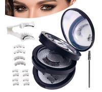 LgowithU Pestañas magnéticas, aspecto natural, pestañas magnéticas, pestañas magnéticas reutilizables con aplicador, sin pegamento, sin delineador de ojos para maquillaje, fiestas, citas, regalo