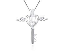 lgsy 3pcs 925 plata de ley corazón clave Colgante de Forma