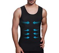 Lgtfy - Chaleco adelgazante para hombre, camisas de compresión de ginecomastia, camisetas interiores con control de abdomen, cambio en segundos, Negro -, XXX-Large