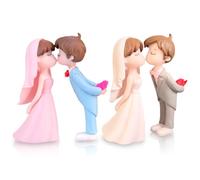 LGWJHCY 2 Pares De Figuritas De Pareja De Novios, Esculturas Románticas De Boda, Artesanías De Micropaisaje, para Boda Día de San Valentín Decoración del Coche, Decoraciones Creativas
