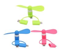 LGWJHCY 3PCS mini ventiladores para teléfono móvil, mini ventilador USB portátil 3 en 1 para teléfono Android/teléfono USB tipo C y más, ventilador de bolsillo (rojo, verde, azul)