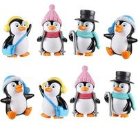 LGWJHCY 8 piezas Mini Penguin Cake Topper, Miniature Penguin Ornaments, Animal Figures, Birthday Party Supplies Cake Toppers