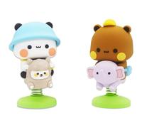 LGWJHCY BubuDudu Wobble Figure Mini Panda Car Decoration with Swing Toy and Desktop Ornament - Pack of 2