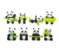 LGWJHCY Figuras de panda en miniatura, juego de 8 piezas de decoraciones de pastel de panda, suministros para fiestas de cumpleaños infantiles, decoraciones de pasteles de dibujos animados