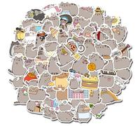 LGWJHCY P-usheen Pegatinas, Lindo de Gato Pegatinas 100pcs Cartoon Graffiti Impermeables Pegatinas para Laptop Botellas de Agua Equipaje Guitarra Monopatín Calcomanías