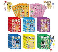 LGWJHCY Pegatinas de dibujos animados, Blue Puppy DIY Stickers Children's Sticker Set, Make a FaceStickers, DIY Face Match Stickers Crafts, Create Your Own Cartoon for Children Baby Decoration for