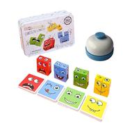LGWJHCY Puzzle Cube en Bois,Expression Toy, Jeux de Puzzle interactifs,Jeu de Cubes en Bois,Puzzle de Construction,Jeu Familial Avec Cloche