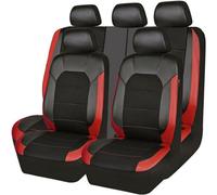 LGXYLF Funda Asiento Coche para Ford Focus St Mk4, Mk2, Mk3 2000-2024, Cubreasientos Impermeables de Cuero PU, Protector Accesorios Coche, Negro-Rojo